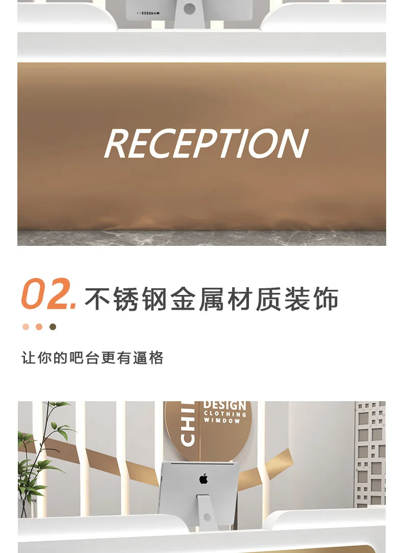 Italian Minimalist Checkout Counter Nordic Luxury Beauty Salon Medical Reception Desks Training Institution Office Furniture FYR