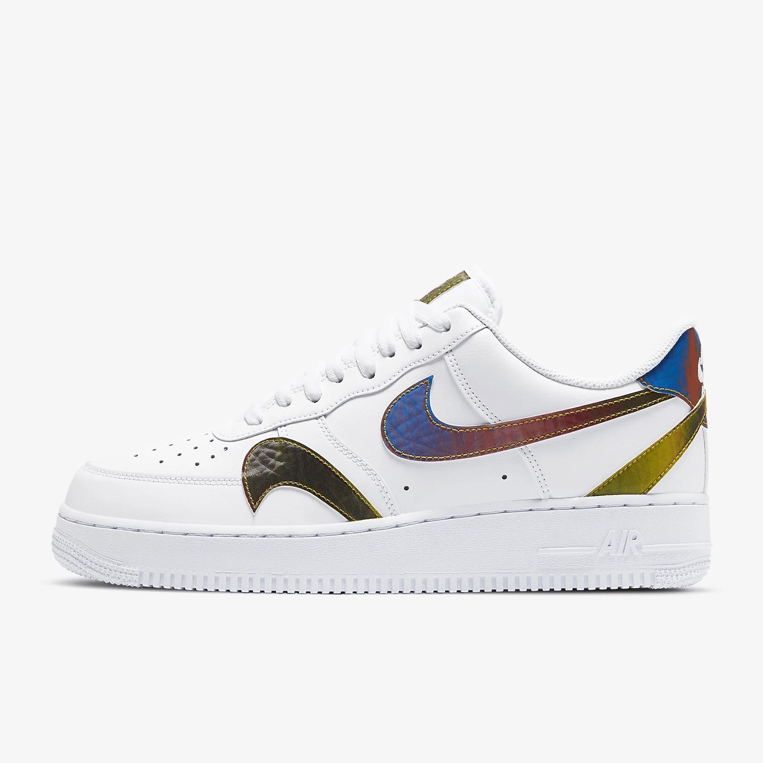 Nike genuine AF1 Air Force One colorful laser inverted hook men's sports board shoes CK7214-101