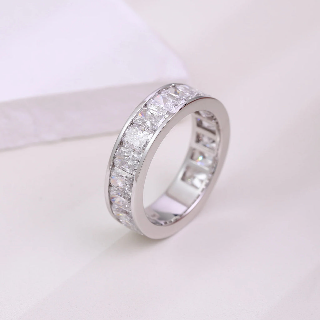 Provence Luxury Radiant Cut Ring 14K 18KGold DEF/VS Lab Grown Diamonds Ring for Women Men Wedding 3/4band Personalized Custom