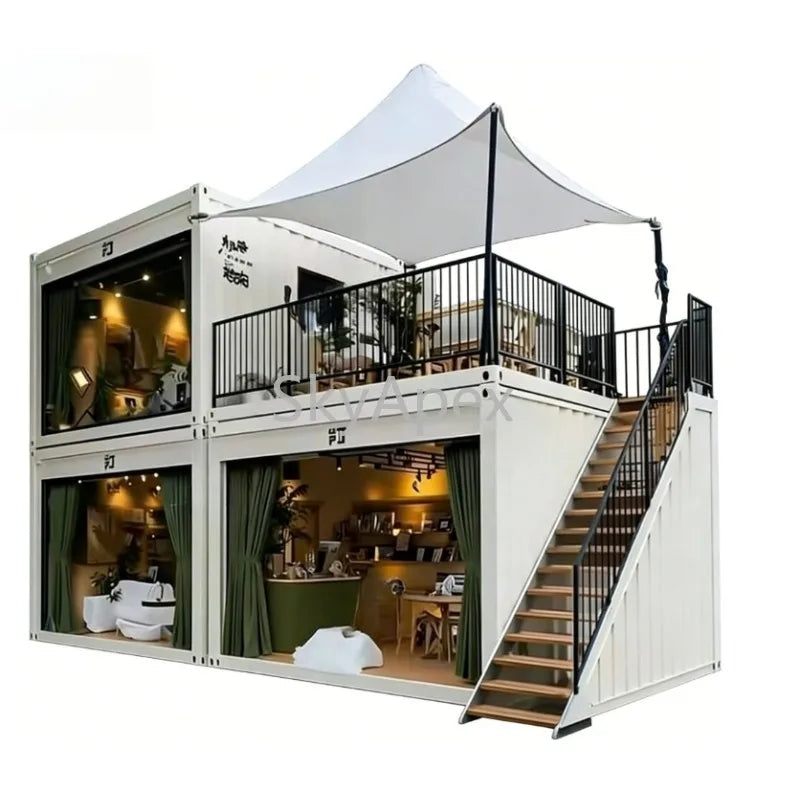 Customizable  High Quality  20Ft Prefabricated Expandable Container House Bathroom Kitchen Prefab Villa Portable Home Waterproof