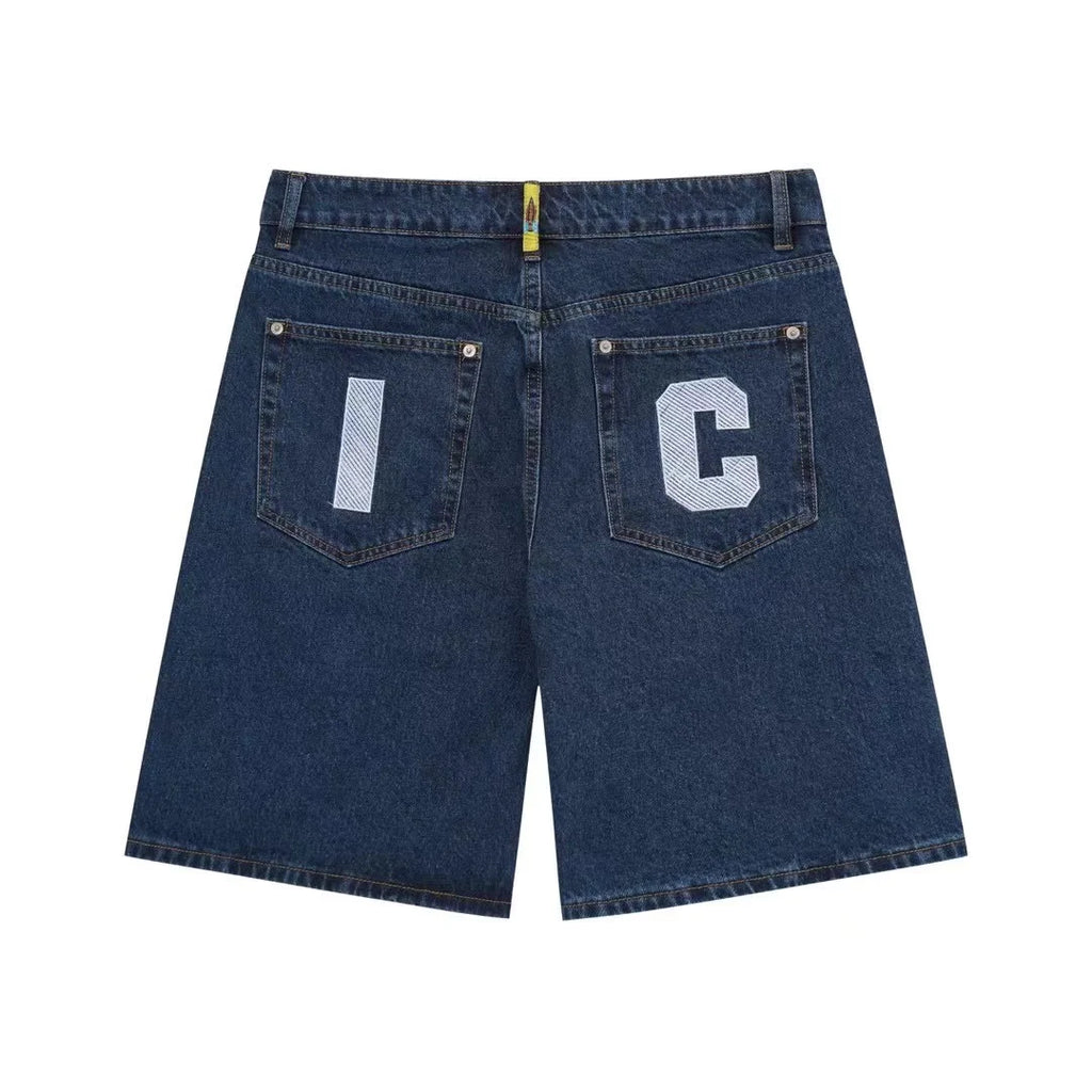 Top Quality Classic Printed Mens Casual Jeans Shorts Zipper Loose Fit Capri Men Denim Shorts Pants