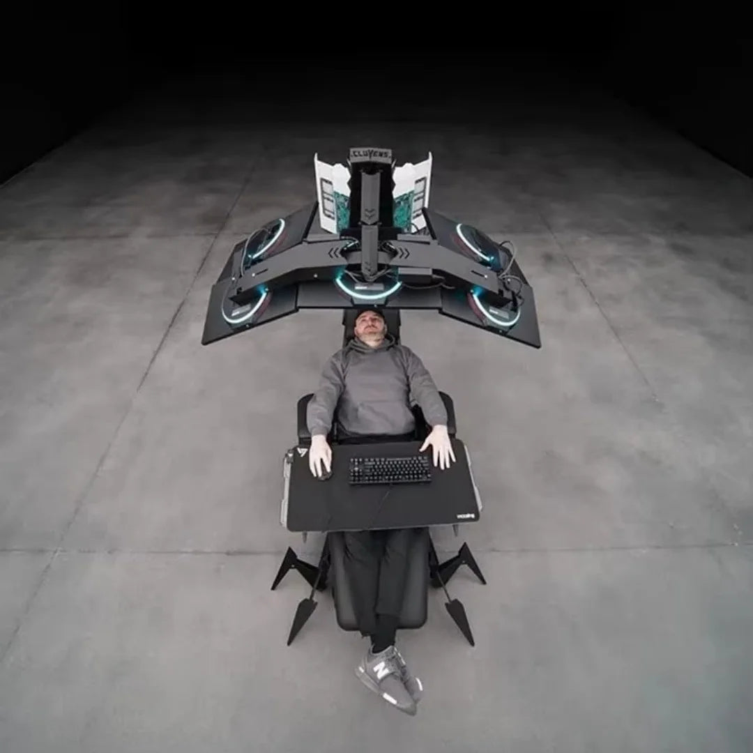 2026 Hot Selling Ergonomic Fully Recliner Office Chair Cockpit For 3 Or 5 Monitors Zero Gravity Workstation Chair Scorpion Chair