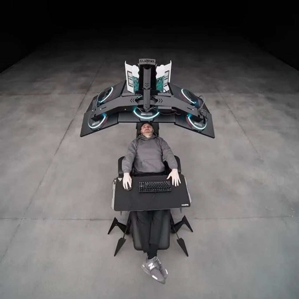 2026 Hot Selling Ergonomic Fully Recliner Office Chair Cockpit For 3 Or 5 Monitors Zero Gravity Workstation Chair Scorpion Chair