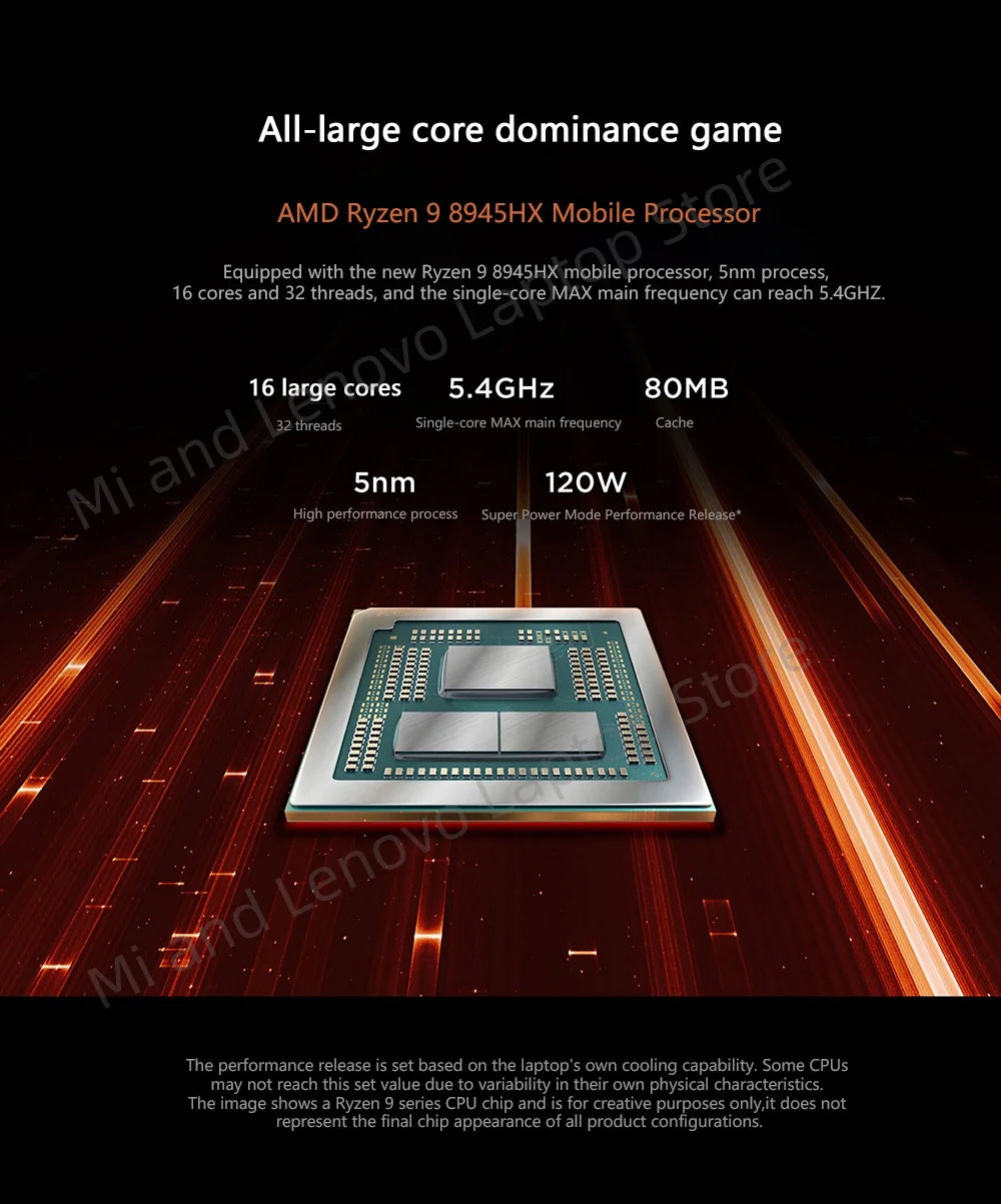 Lenovo LEGION R9000P 2025 R9 8945HX RTX5060/RTX5070 32GB 1TB 16inch 2.5K 240Hz Screen Game