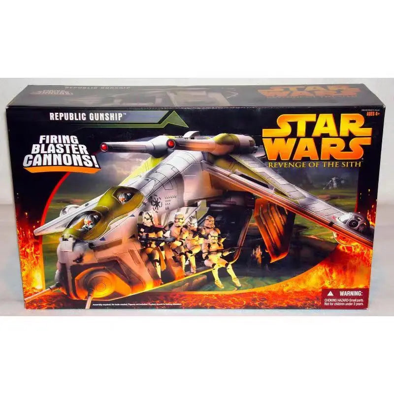 Original Hasbro Star Wars REVENGE OF THE SITH REPUBLIG GUNSHIP Anime Figure Toy Model Collection
