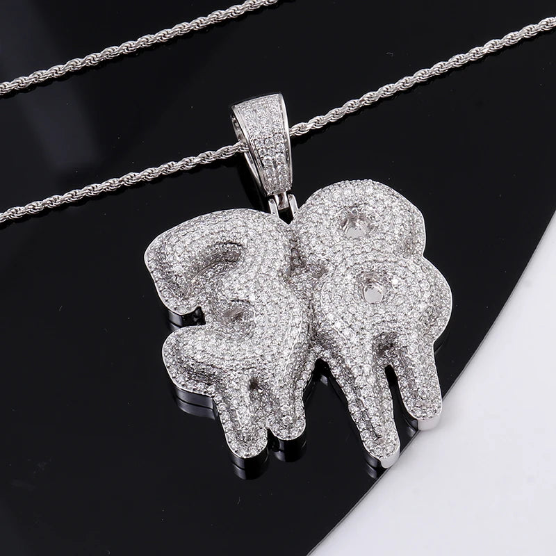Provence 3D Hip-Hop Logo Pendant DEF/VS lab diamonds White Gold Streetwear Rapper Jewelry DIY Number Pendant Personalized Custom