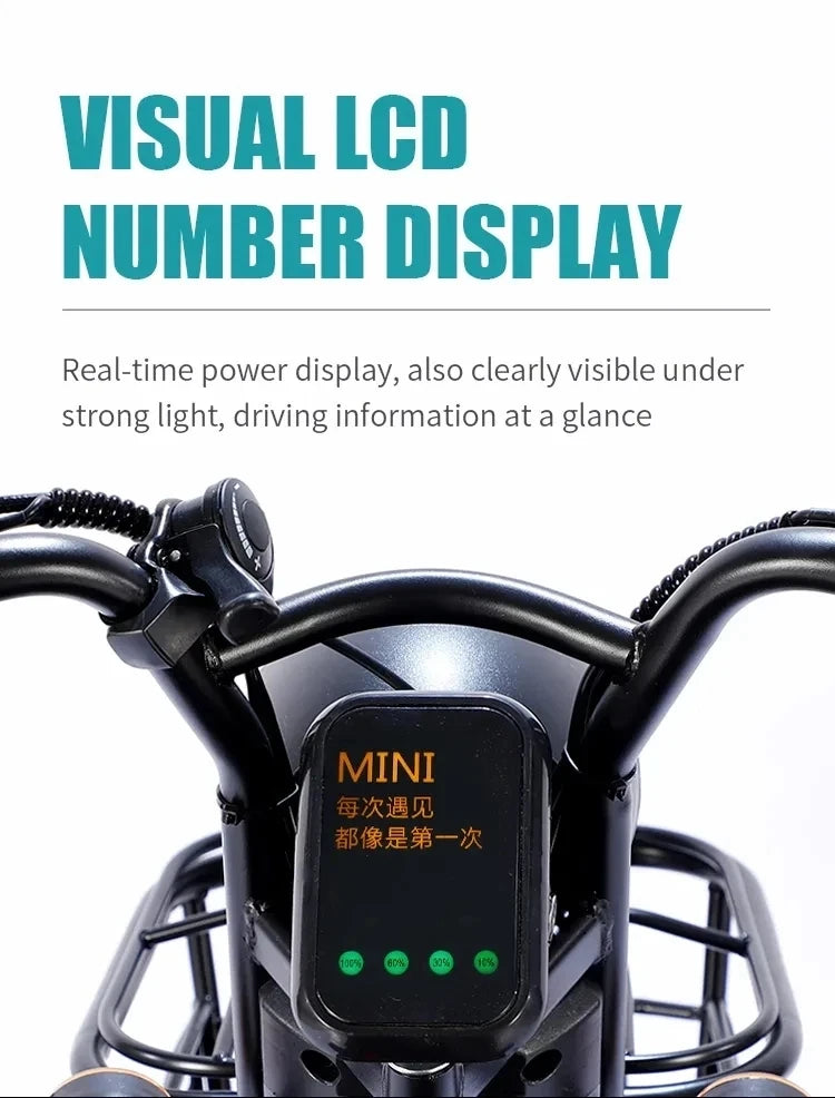 D185 New Three-wheeled Electric Bicycle Ticycle 48V/60V Three-wheeled Electric Motorcycle