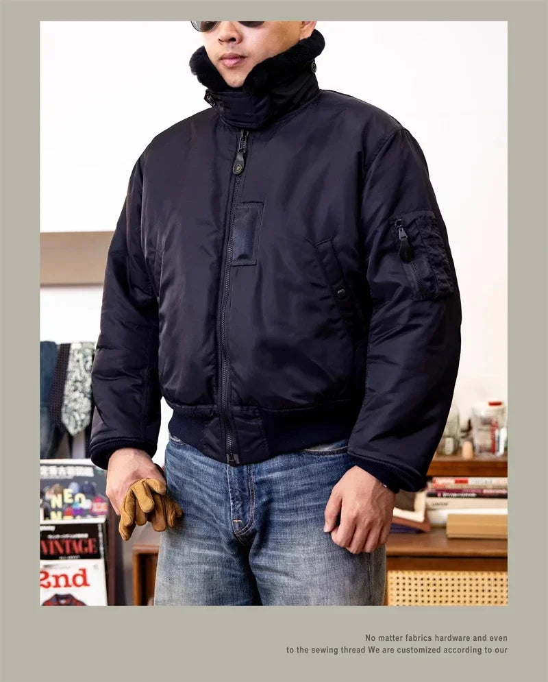 Flight Red Tornado B-15C Jacket Heavy Duty Wool Insulated Coat Winter Men Windbreaker With Fur Collar 2026ss design