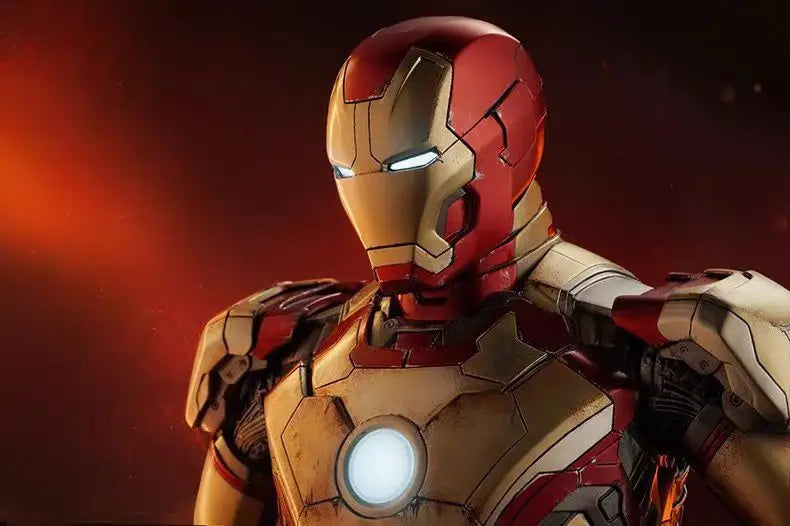 New Product In Stock 1/4 Brand New  Iron Man Mk42 Statue In Red And Gold Color Scheme Super Cool With Luminous Effect