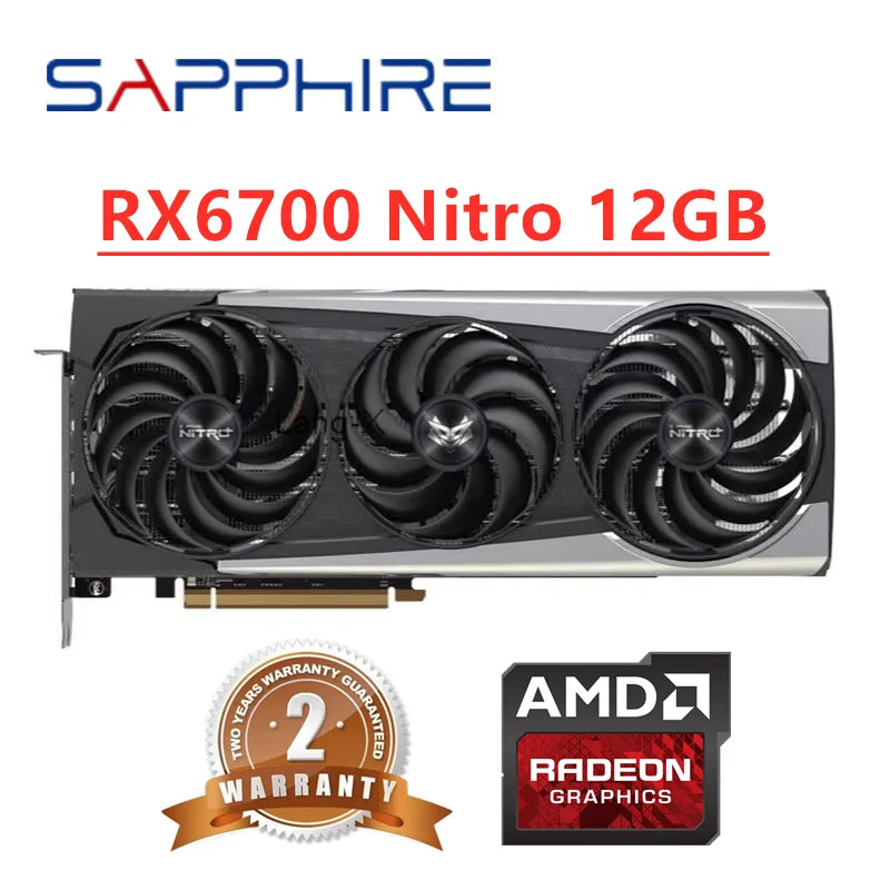 GPU Sapphire RX 6700 XT 6700XT RX6700 Nitro 12GB  Video Card AMD Radeon RX6700XT Graphics Cards Desktop PC Office Computer Game