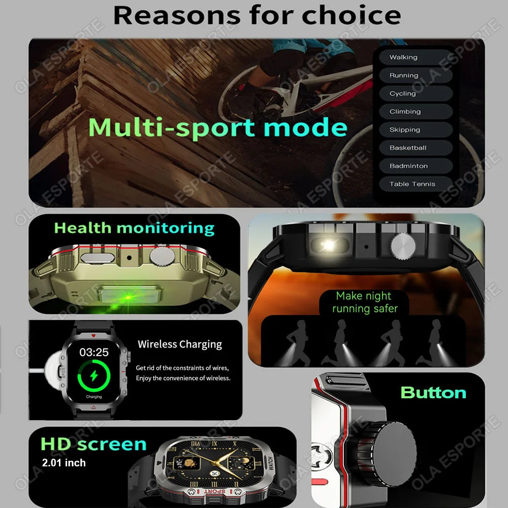 2026 New SmartWatch Men For Women Militray Outdoor GPS Tracker Sport Watches Heart Rate Sleep Waterproof Smart Watch IOS Android