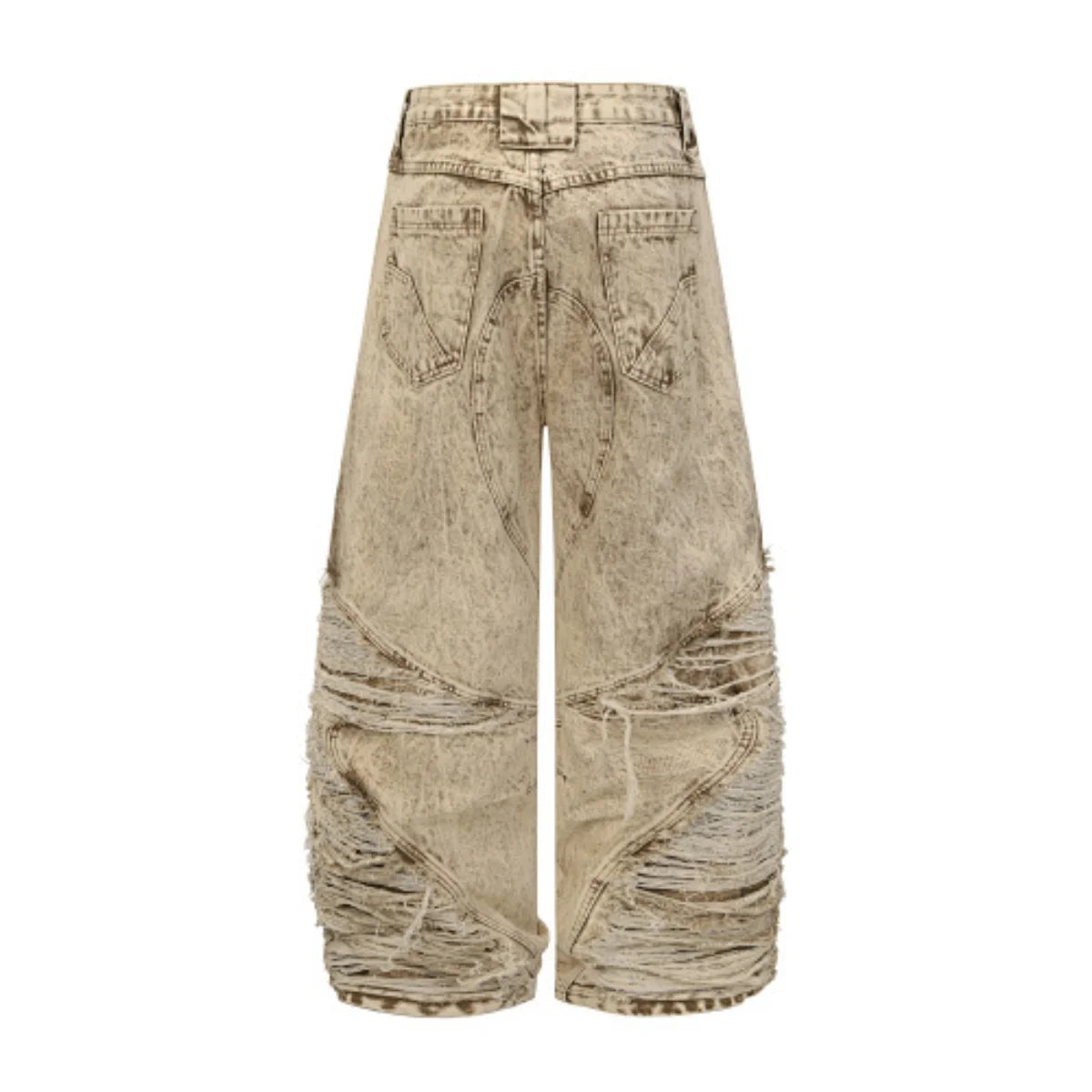 2025 New Americantrendy street hip-hop style ripped wide-leg loose jeans