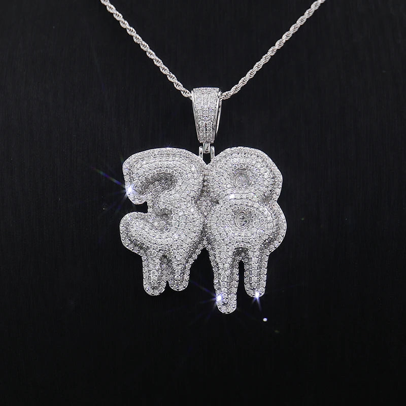 Provence 3D Hip-Hop Logo Pendant DEF/VS lab diamonds White Gold Streetwear Rapper Jewelry DIY Number Pendant Personalized Custom