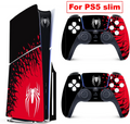 Vinyl Cover Skins for Playstation 5 Slim Console Superhero Skin Wraps Set for PS5 Disc Edition Controller Stickers Accessories