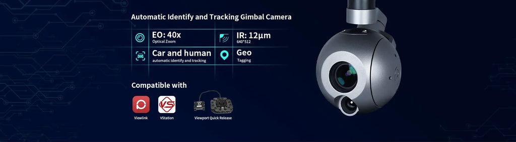 A40T Pro AI-Tracking 40X Object Identification and Tracking Camera with 3-Axis Gimbal Drones Accessories