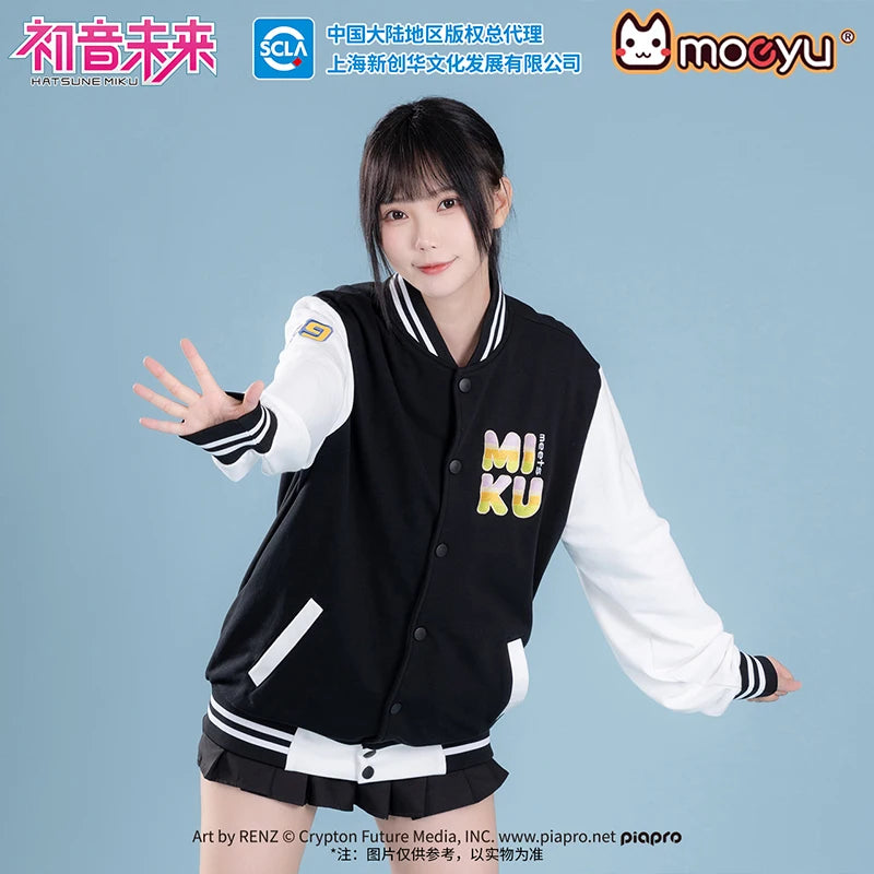 Moeyu Miku Baseball Uniform Jacket for Women Men Coat Cosplay Costume Autumn Jackets Winter Hoody Streetwear