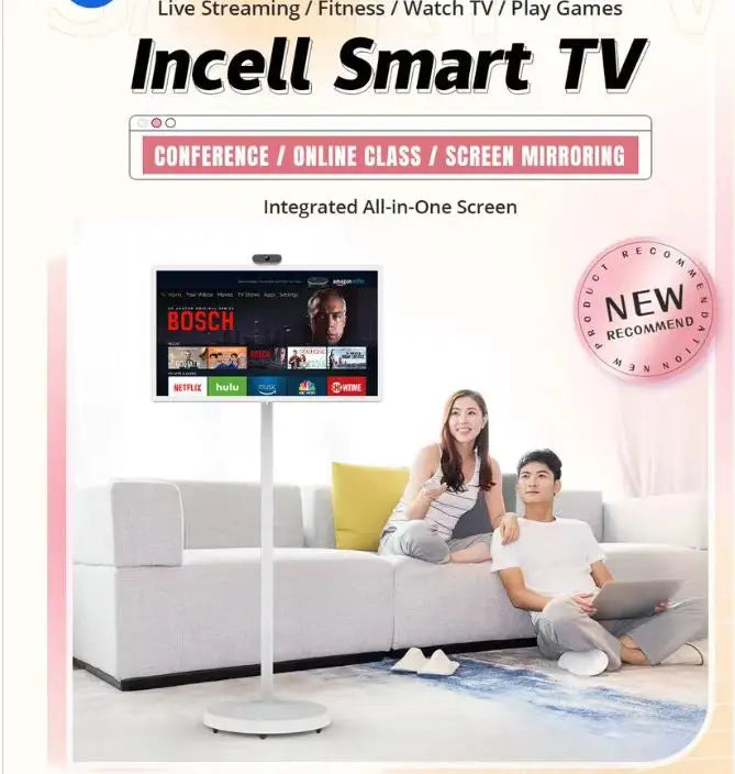 Mobile Tv 21.5 27 32 Inch Facebook Tiktok Ins Video Player Lcd Touch Screen Rotatable Portable Tv With Bluetooth Remote Optional