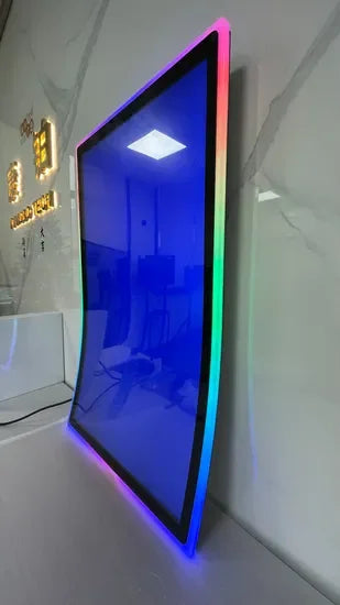 RGB LED Edge Light 49 55 Inch IPS LCD Capacitive Touch Monitor Gaming Machine Curved Screen