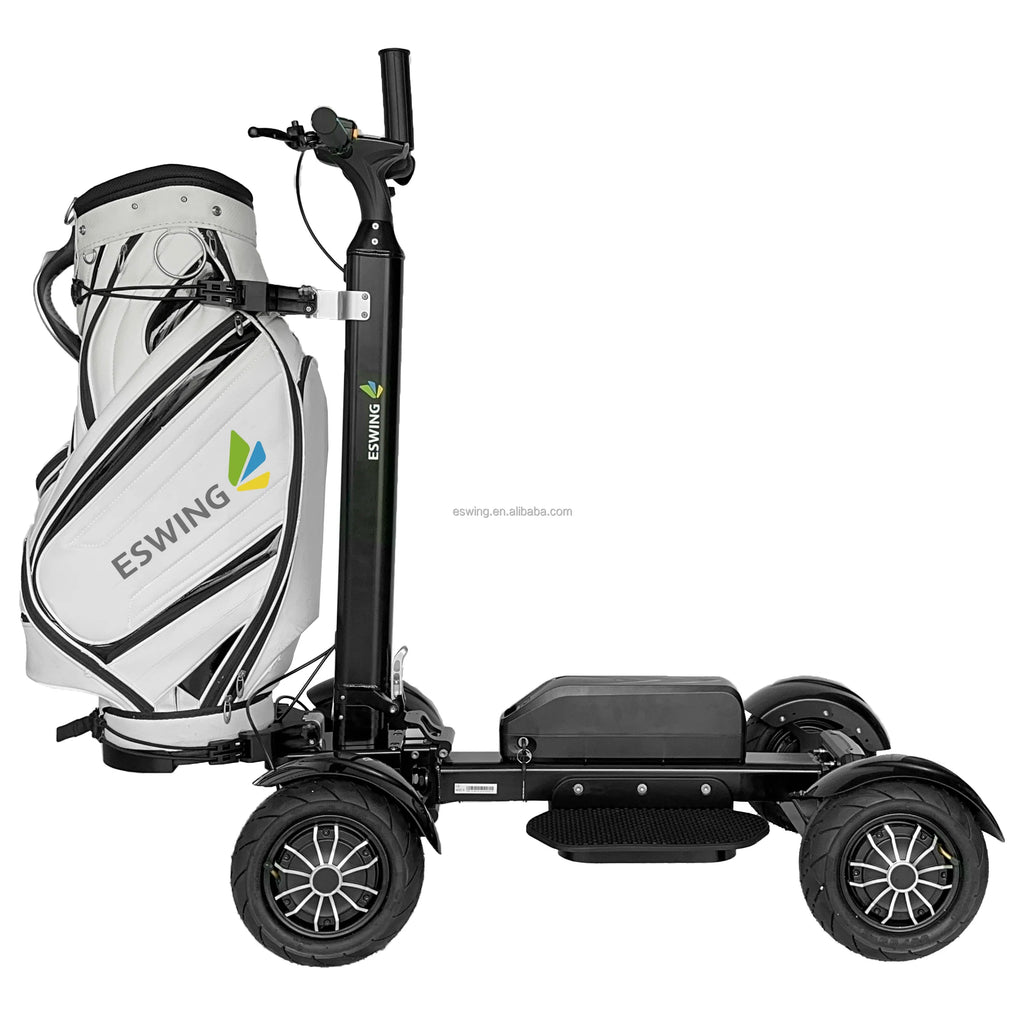 2025 Popular Professional Golf Caddy 2400w Single 4 Wheels Folding Electric Scooter Golf Cart