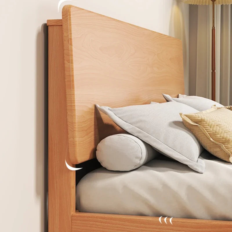 Elegant Storage Double Bed Frame Wood Platform Modern Twin Queen Bed Frame Full Size Nightstands Cama Moderno Lujo Furniture