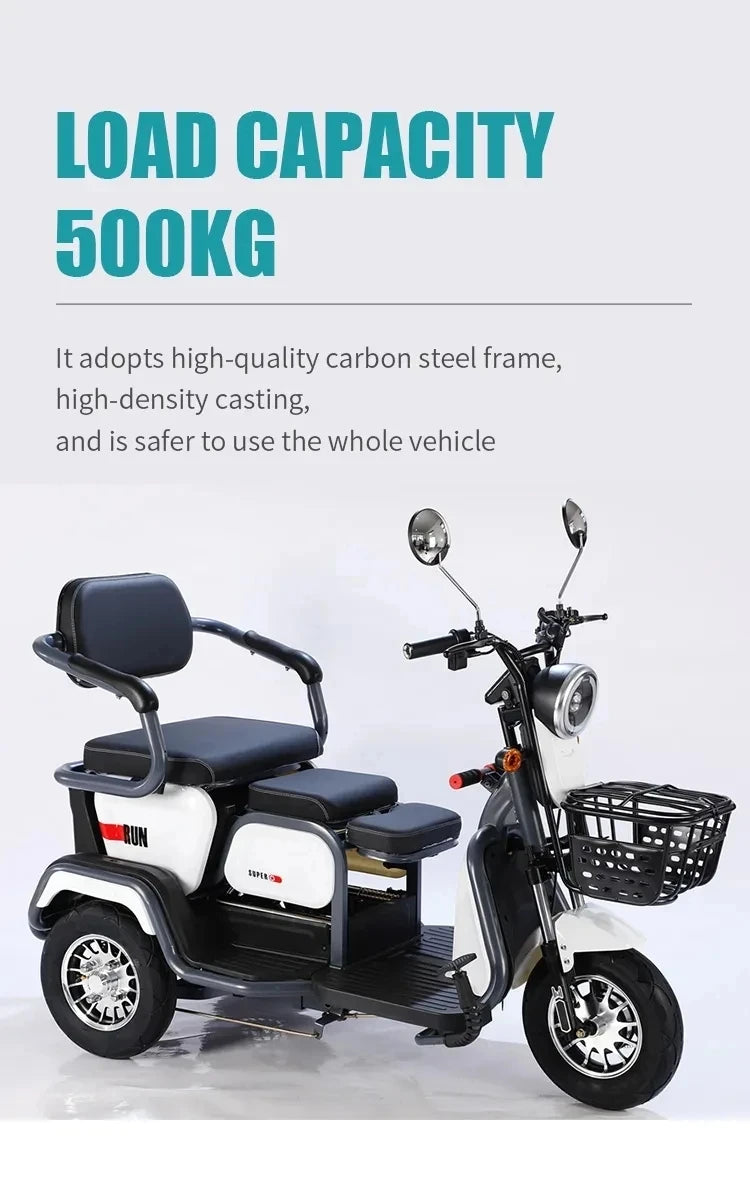 D185 New Three-wheeled Electric Bicycle Ticycle 48V/60V Three-wheeled Electric Motorcycle