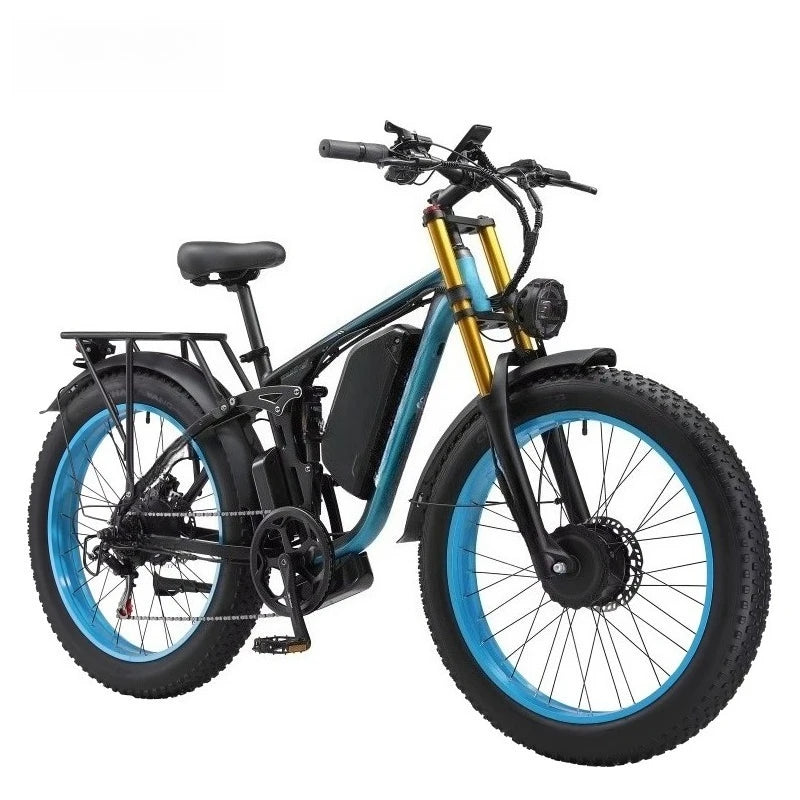 SXLL 26 inch fat tire brushless dual motor electric bicycle 48V 23AH battery electric mountain bike 7 speed electric bicycle UL2