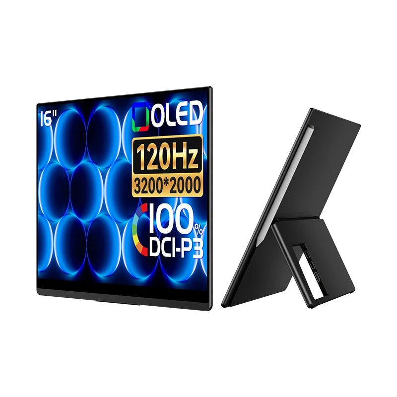EHOMEWEI RO Series Pro 16" 3K 120Hz Touch Portable Monitor 100% DCI-P3 Active Stylus USB-C HDMI External Display Windows Mac