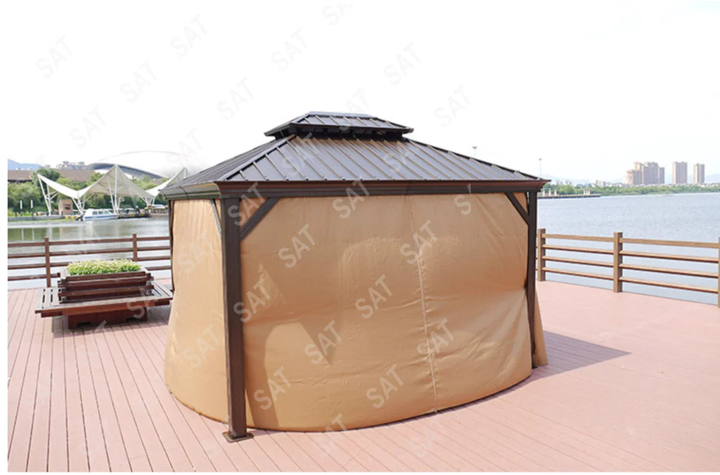 -Customize 3x3 10x12 16x20 Hardtop Metal Waterproof Garden Outdoor Modern Iron Wooden Aluminum Patio Gazebo for Sale