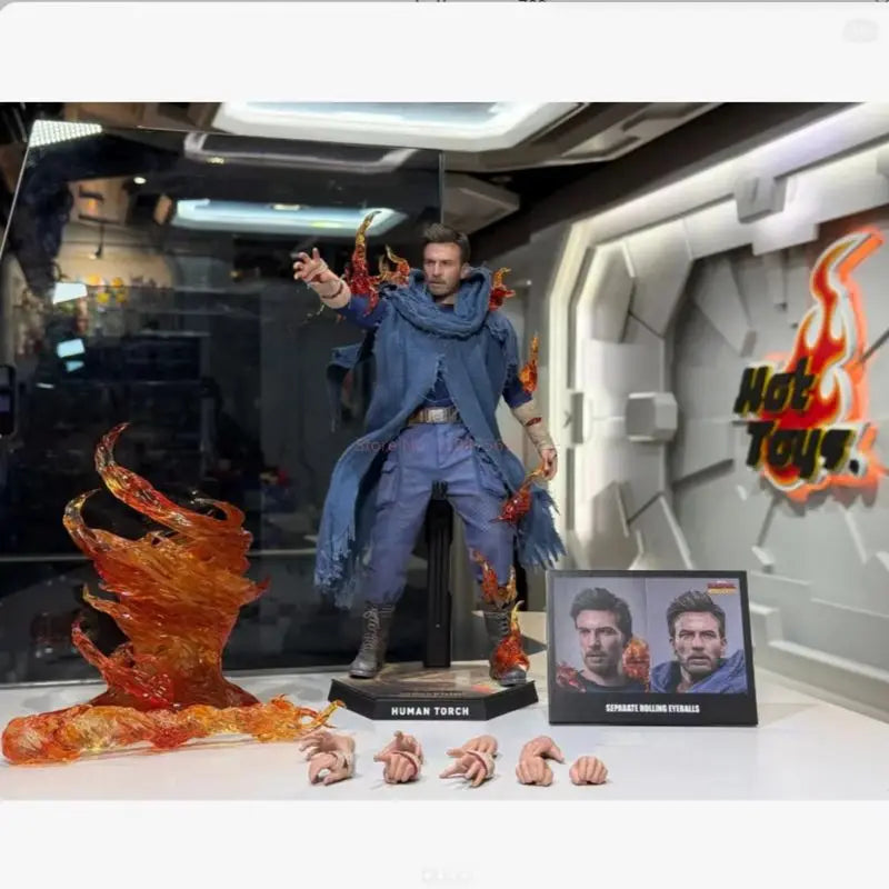 Hottoys MMS789 Marvel Human Torch Action Figure - Collectible Detailed Movie Model Deadpool & Wolverine Adult Collectors Item