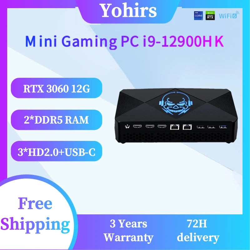 13th Gaming Mini PC Intel Core i9 13900HK i7 12650HX i7 13700H NVIDIA GeForce RTX 3060 12G GDDR6 DDR5 NVME Windows11 Pro Wifi6