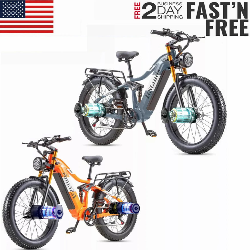 26" Electric Bike 2000W E-Bike For Adults Dual-Motor Bicycle  30mph Fat Tyre