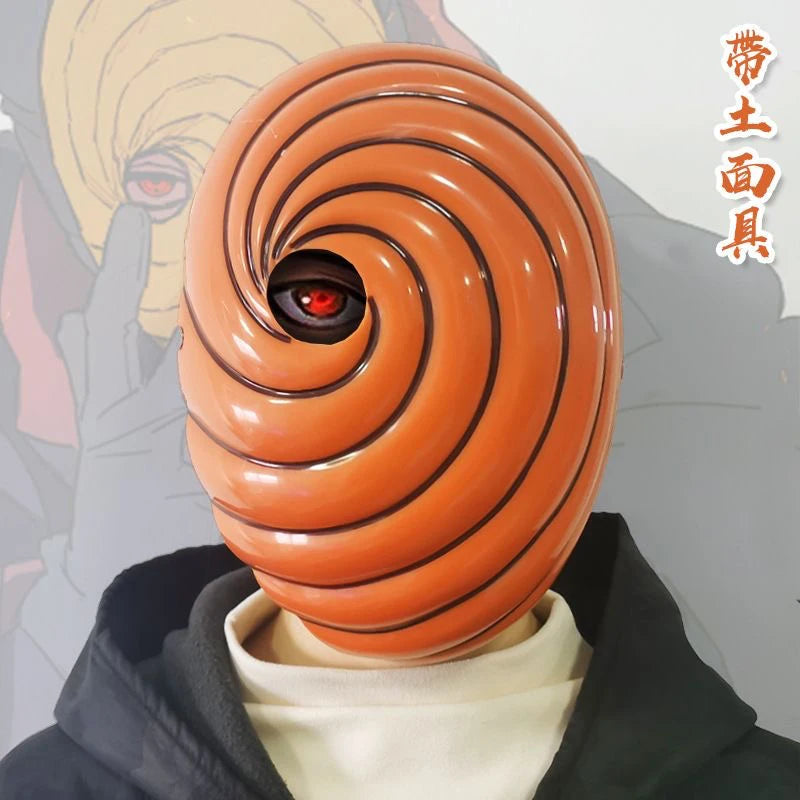Hot Japan Anime Cartoons Unisex Tobi Obito Akatsuki Ninja Madara Masquerade Cosplay Full Face Resin Party Mask Halloween Gifts