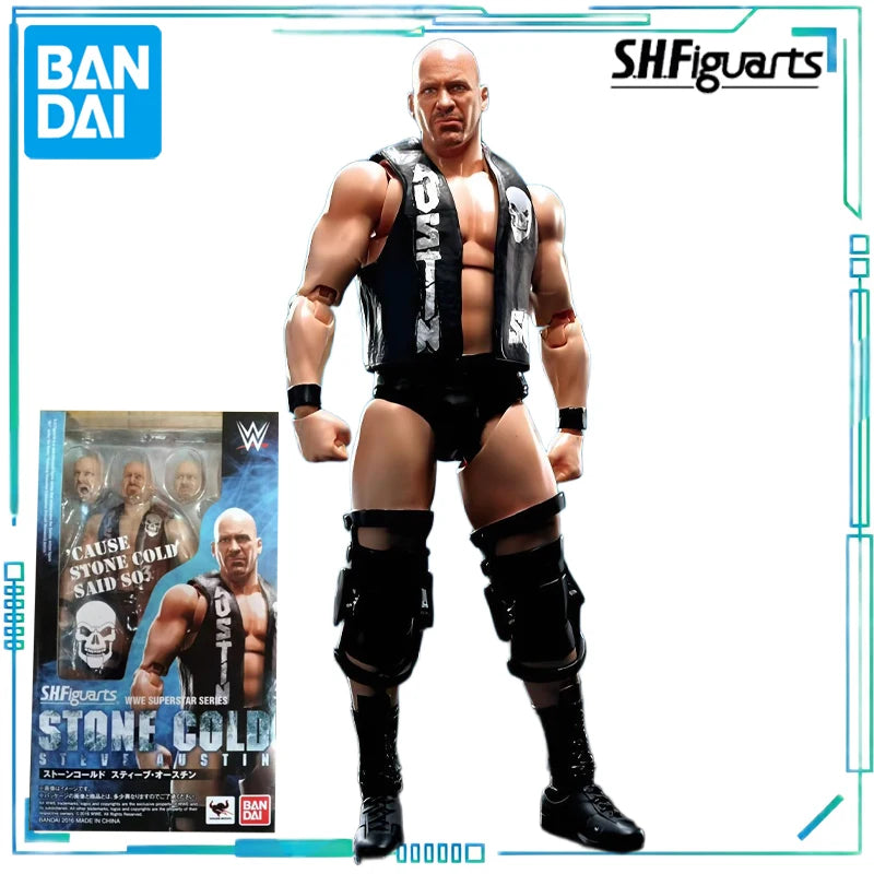 BANDAI Genuine S. H. Figuarts Series Reality Artist Series WWE Kane，Paul Levisk，Steve Austin，Dwayne Johnson Movable Model