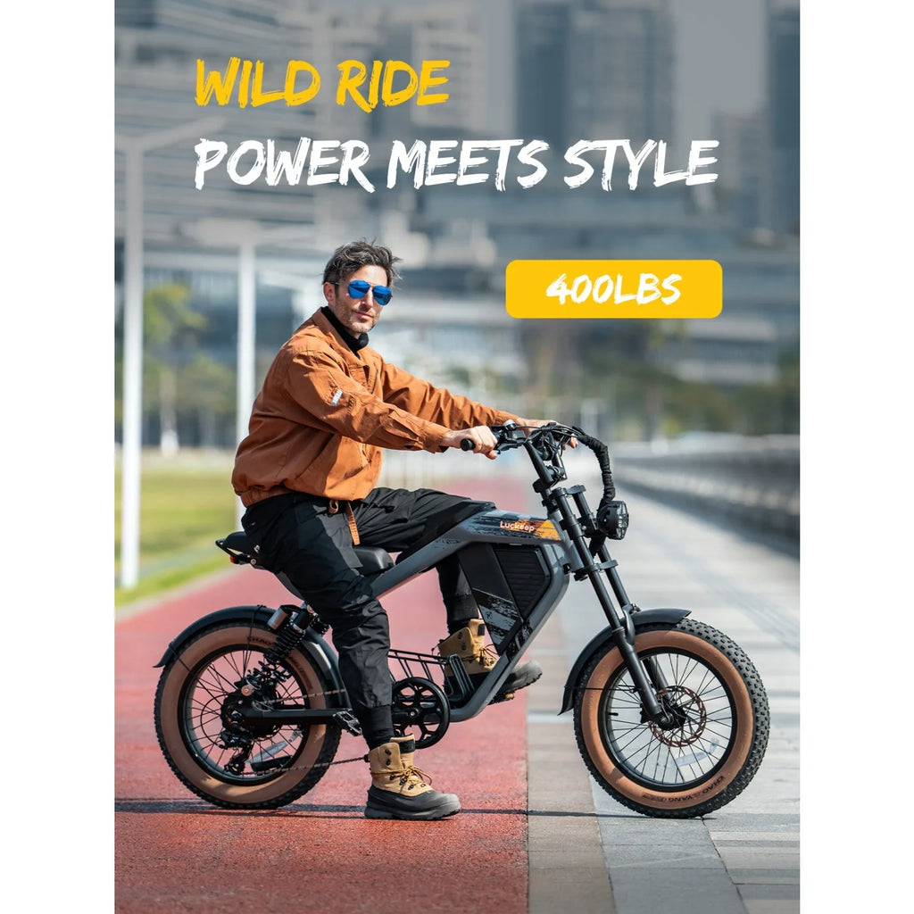 E-Bike 1500W Motor 52V20AH All-terrain Fully Suspended Off-road Motorcycle Electric Bike 20*4.0-inch Fat Tire  Electric Bicycle