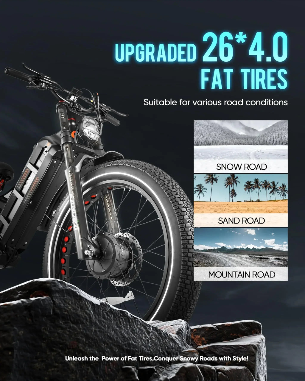 Adult High Power 2500W Off-Road Electric Bike Dual Motor 52V 60AH Lithium Battery Hydraulic Suspension E-Bike for Mountain