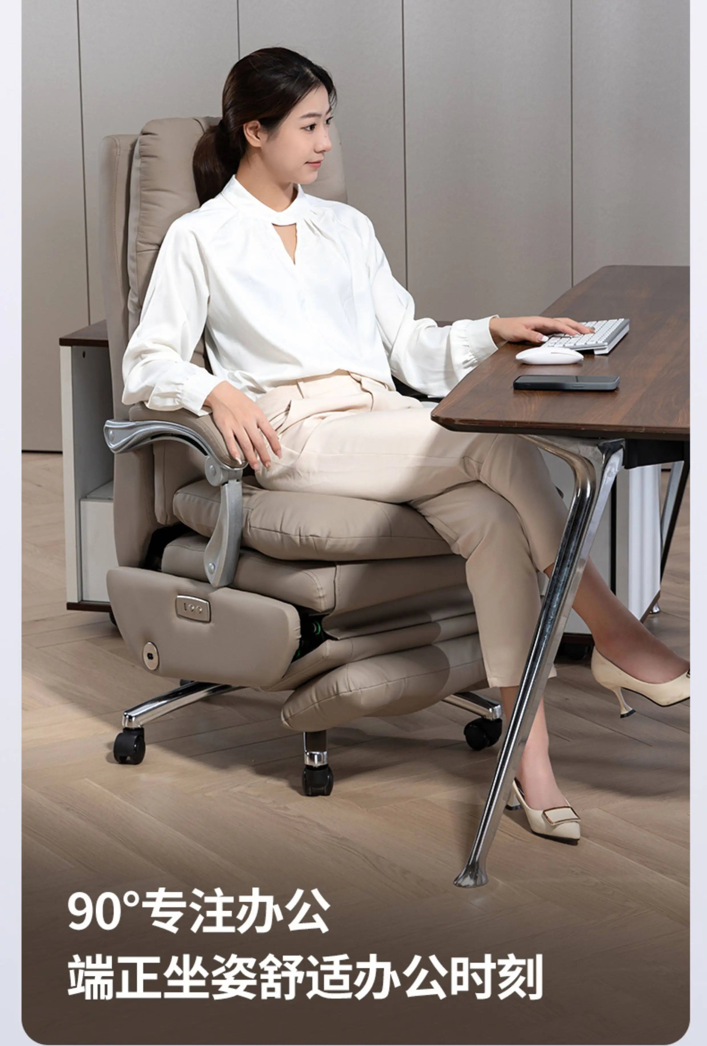 Genuine leather electric gaming chair Ergonomic & Office Chair High-Back Boss Chair with Adjustable Recline & Casters furniture