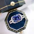Valuable Sapphire Diamond Ring 100% Real 925 sterling silver Party Wedding band Rings for Women Men Promise Engagement Jewelry