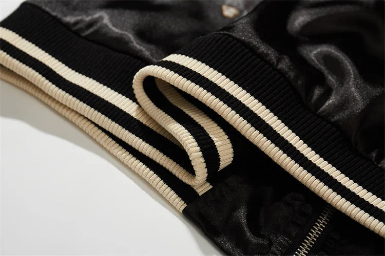A005 Design Baseball Jackets For Man Heavy Embroidery Loose Fit Autumn Top Quality Polyester Chinese Style Chamarras Para Hombre