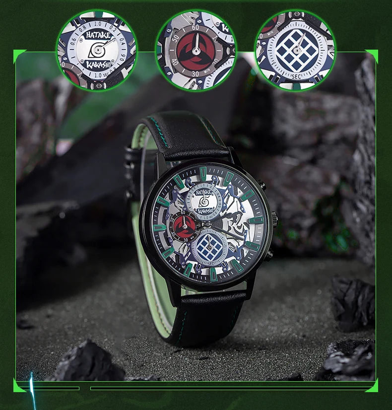 Anime Watch Naruto Uchiha Sasuke Cosplay Men's Travel Matching Waterproof Watch Birthday Gift