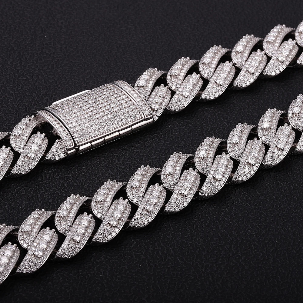 Luxury Tennis Necklace For Men Featuring Moissanite Suitable For Banquet Business Dinner And Prom Night