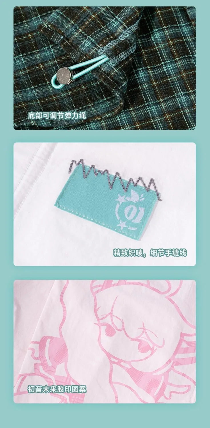Moeyu Hatsune Miku Women Shirt Plaid Blouse Female Blouses Loose Men Woman Shirts Tops Long Sleeve Casual Vocaloid Costume