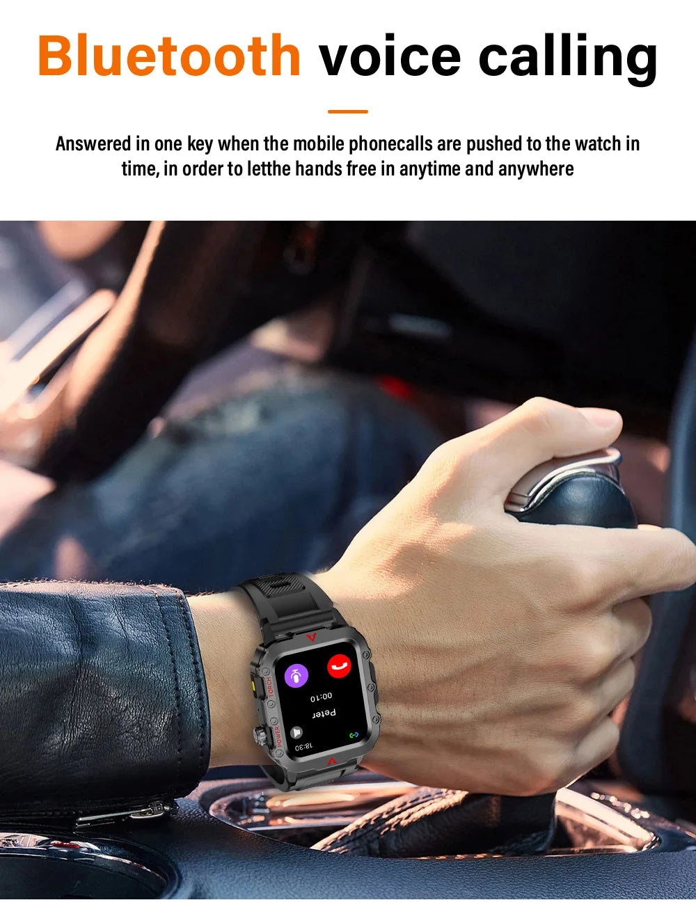 SmartWatch Men Militray Outdoor Sport GPS Fitness Tracker Heart Rate Smart Watch Waterproof New