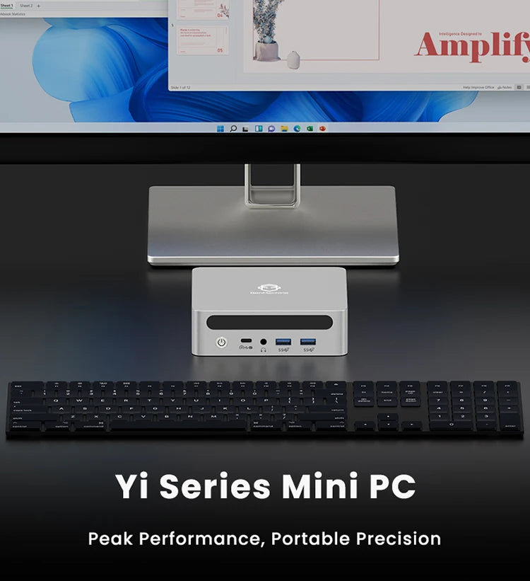 GenMachine AMD Ryzen 5 6600H Mini PC Diy Gaming Computer 4.5GHz 45W 6 Core 12 Thread Windows 11 DDR5 16G 6400Mhz 2.5G LAN USB4