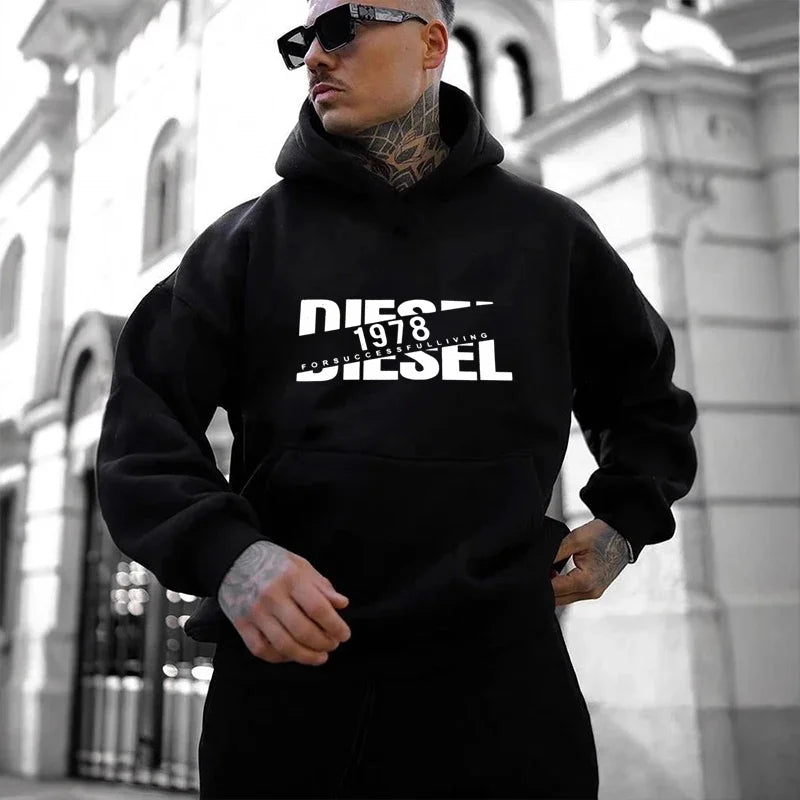 2025 Autumn/Winter Casual Printed Hoodie Classic Style Fashion Men's Y2K Harajuku Sports Jogging Street Men's/Women's Clothing