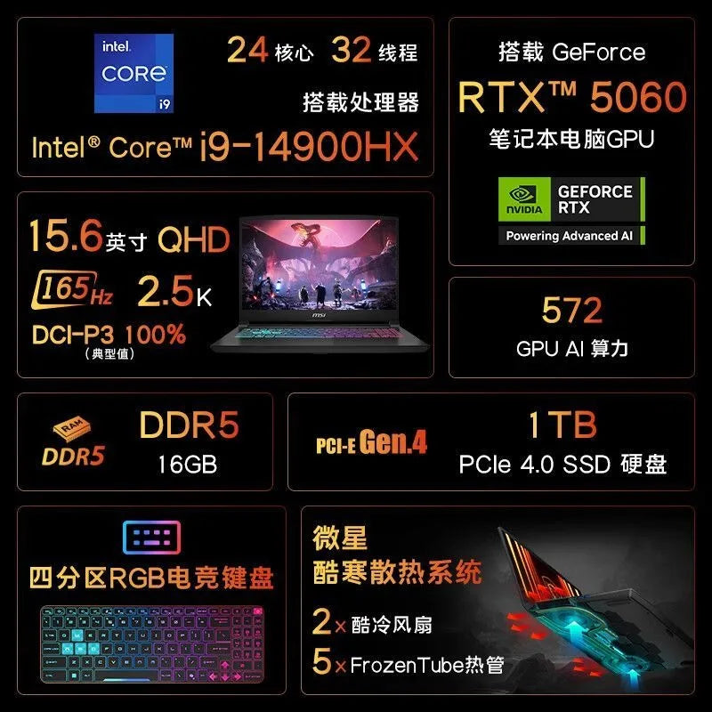 Gaming Laptop Core i9-14900HX RTX5060