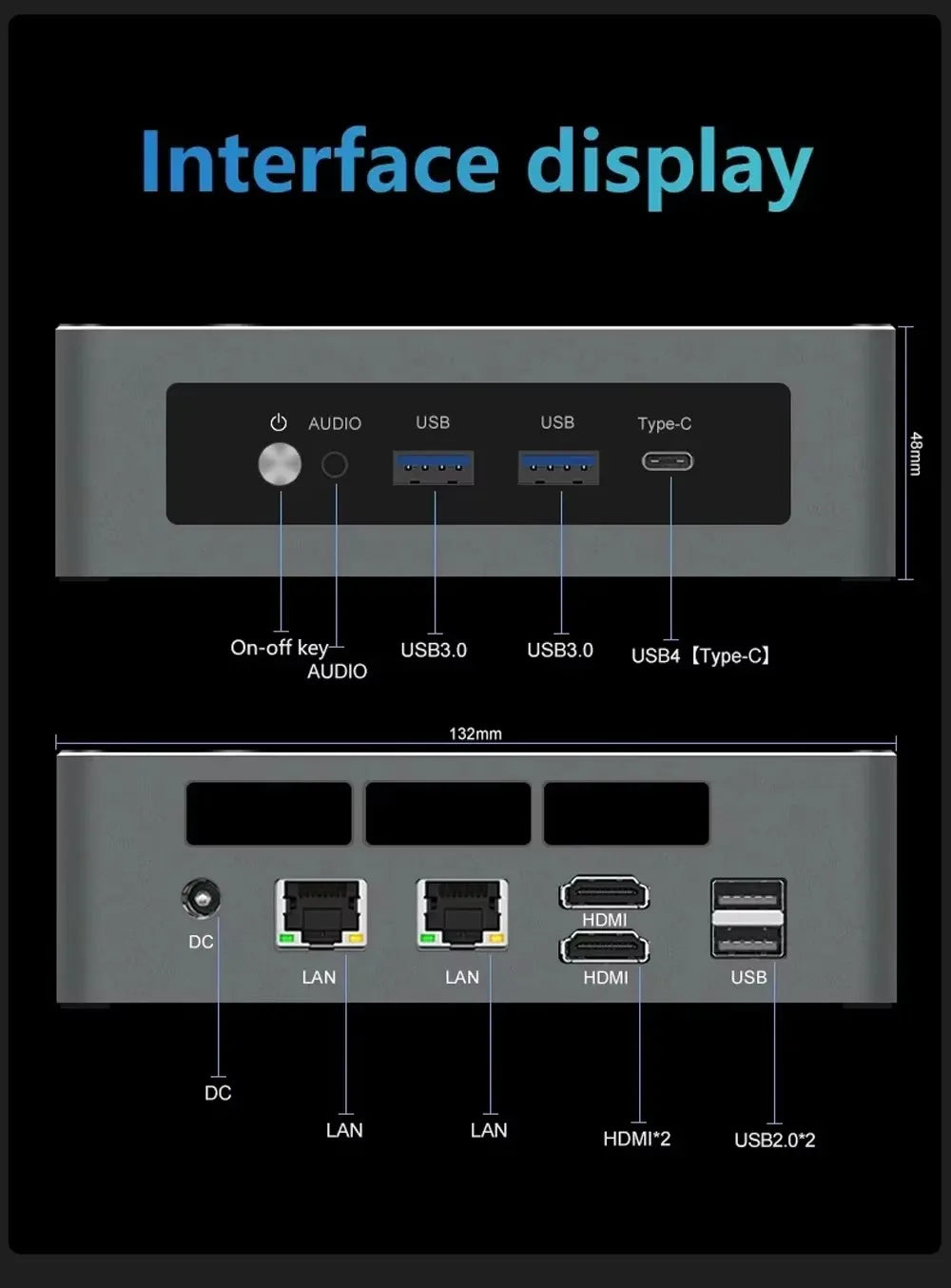 Dual LAN Mini Gaming PC AMD Ryzen 9 7940HS R7 7840HS Mini PC 16GB DDR5 512GB SSD Mini Computer 4K HDMI Dual Display Mini Desktop