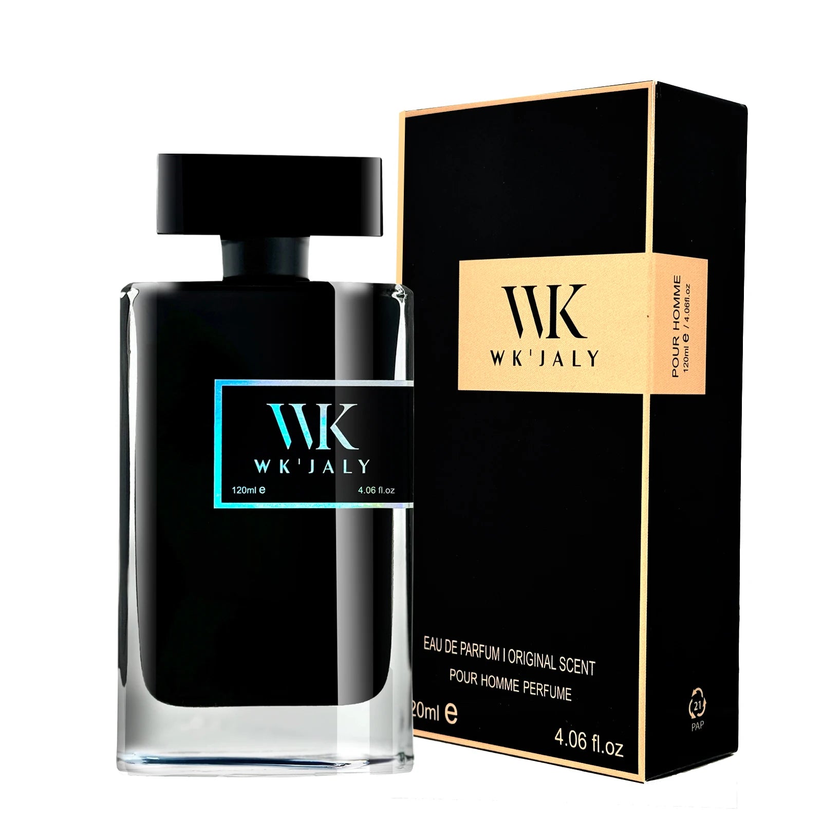 WK JALY Eau De Parfum For Men, With Notes of Bergamot, Woody, Rosemary, Men's Cologne Perfume, Long Lasting Scent, 120ml/4 oz