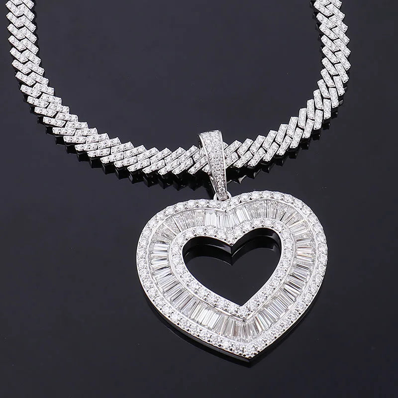 Provence Hip Hop Necklace for Men Moissanite Pendant for Women 18 Inch S925 Miami Rocky Drop Necklace Custom Jewelry