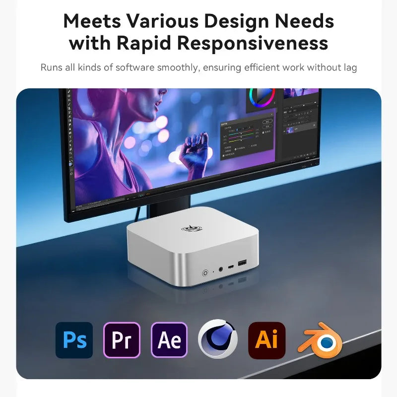 Beelink SER9 Pro AMD Ryzen AI 9 HX 370 / R7 H255 Powerful AI PC LPDDR5X 8000MHz Mini Gaming PC NVMe SSD Desktop Gamer Computer