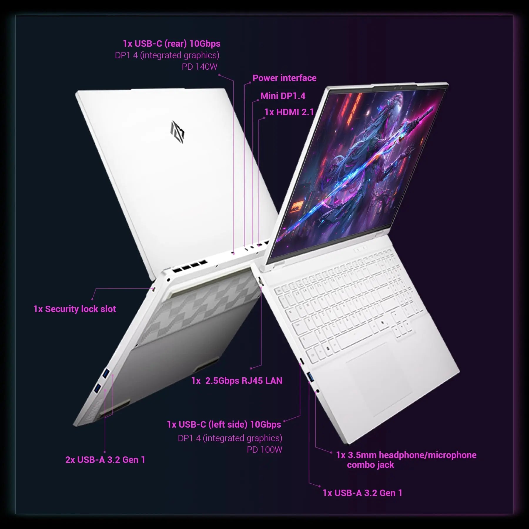 FIREBAT 16Pro Laptop 16Inch RTX 5060 Intel i7 13700HX 5GHz 16C/24T CPU 2.5K 300Hz 16GB DDR5 1TB PCIe4.0 SSD Gamer Gaming Laptop